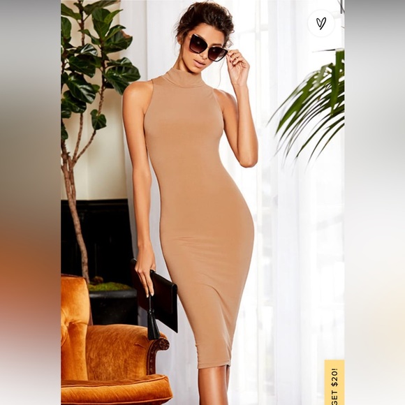 Lulu's Dresses & Skirts - NWT Lulu’s Rock Your Body Right Light Brown Bodycon Midi
Dress XS